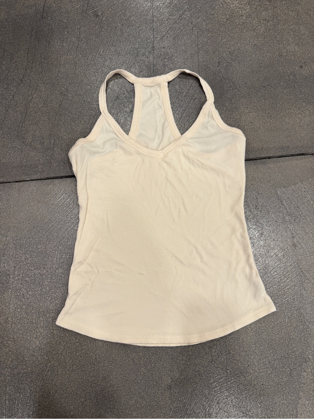 White Racerback V-Neck Women's Tank Top - Picture 4 of 5